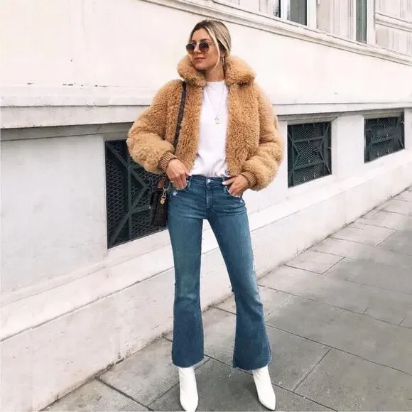 🛑SOLD🛑 Mother The Weekender Fray Jeans Size 25 Graffiti Girl Blue Mid Rise Flare - Picture 3 of 14